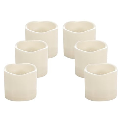 Outdoor Battery Operated Flameless LED Candles with Timer D3”xH3” 6 PCS (6 Count)