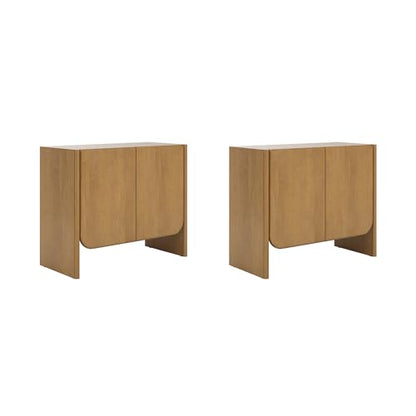 Jacala Mid Century Modern Entryway Storage Cabinet with Doors (2 Count)