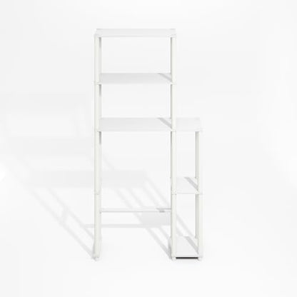 Turn-N-Tube Over The Toilet Storage, 5-Shelf Over The Toilet Organizer, Freestanding Space Saver Bathroom Shelf, for Bathroom Organizers and Storage, Plain White