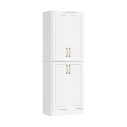 Pantry Kitchen Pantry Cabinet with 4 Doors and Adjustable Shelves