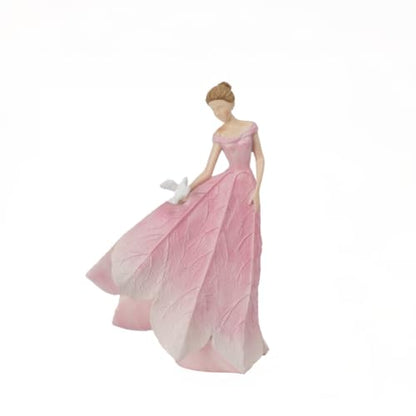 Pink Leaf Angel Girls Fairy Statue Home Decoration