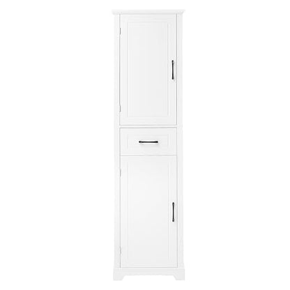 72" Tall Narrow Bathroom Storage Cabinet with 2 Doors & Drawer