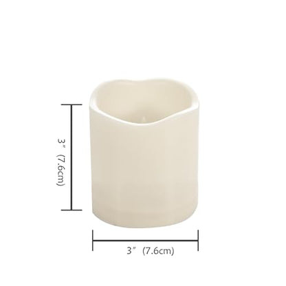 Outdoor Battery Operated Flameless LED Candles with Timer D3”xH3” 6 PCS (6 Count)
