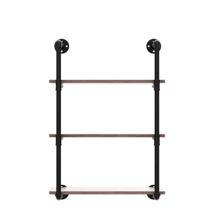 Industrial Pipe Shelves With Wood Planks