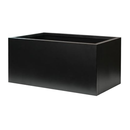 Metal Rectangular Planter Black Galvanized Steel 36" L x 15" W x 15" H