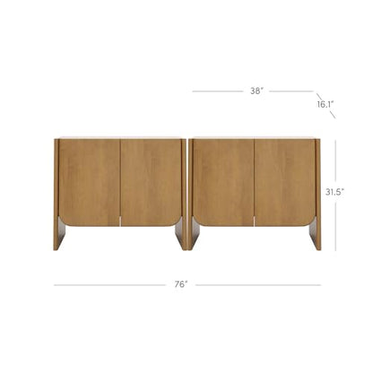 Jacala Mid Century Modern Entryway Storage Cabinet with Doors (2 Count)