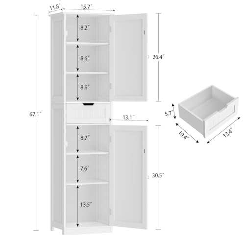 66.9" Tall Bathroom Cabinet