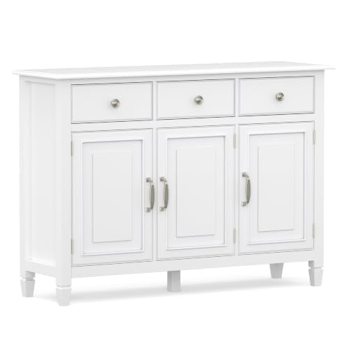 Connaught 51" Wide Solid Wood Storage Cabinet in White