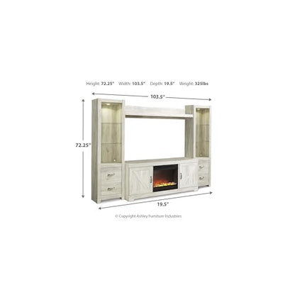 4 Piece Fireplace TV Stand Entertainment Center