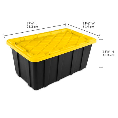 Industrial Storage Tote with Lids for Garage (8 Count)