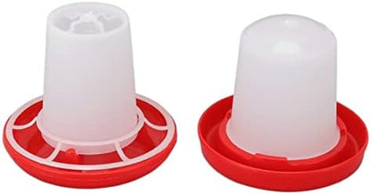 Zerodis Poultry Feeder, Chicken Feeder and Waterer Kit Rotating Sleeve Chicken Drinker Food Dispenser with Automatic Water Discharge Hollow Feeder Kit for Gardens Greenhouses