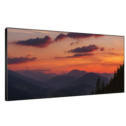 24"x46" Extra Large Framed Wall Art Scenic Sunset Over Mountain Range with Glowing Sky for Home Living Room Bedroom Decor