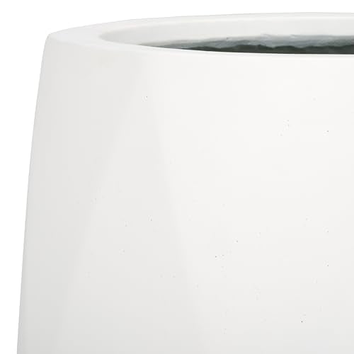 Outdoor Collection Kane White Cement Ficonstone Planter Pot Set of 2 (2 Count)