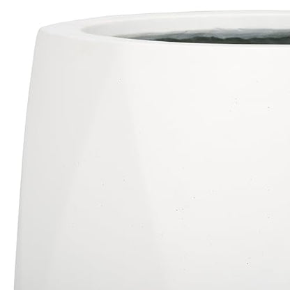 Outdoor Collection Kane White Cement Ficonstone Planter Pot Set of 2 (2 Count)
