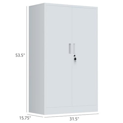 Metal Storage Cabinet with Locking Doors and Adjustable Shelves