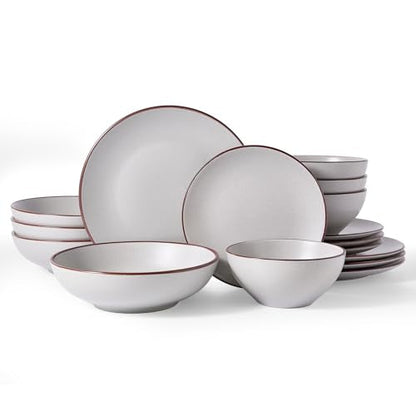 Venus Stoneware Dinnerware Sets with Pasta Bowls (16 Count)