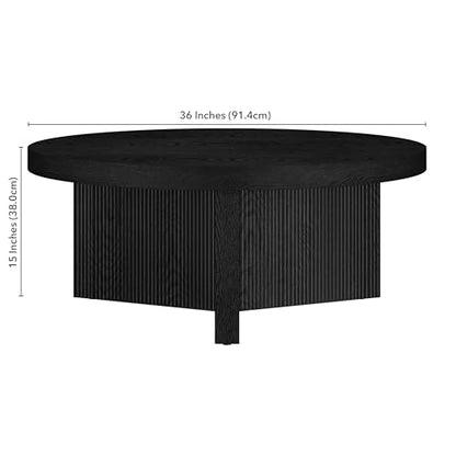 36" Scandinavian Fluted Coffee Table
