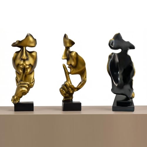 Gold Modern Abstract Art Thinker Statues