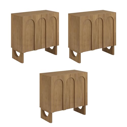 Jett Mid Century Modern Wood Credenza Storage Cabinet
