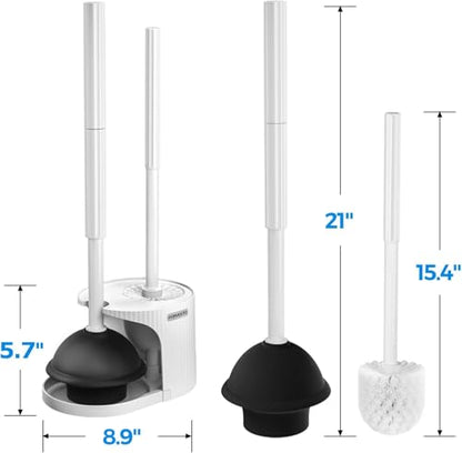 2Pack 2 in 1 Toilet Brush and Plunger Set (2 Count)