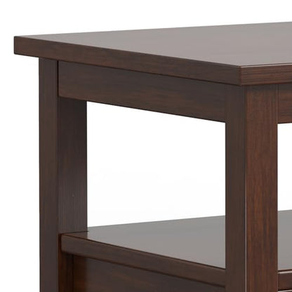 Warm Shaker 20" Wide Solid Wood End Table in Russet Brown