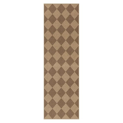 Checkered Easy Jute Kitchen Runner Rug