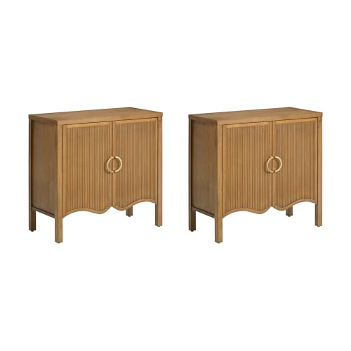 Scott Transitional Fluted Accent Cabinet or Storage Cabinet for Living Room or Entryway with Solid Wood Panel