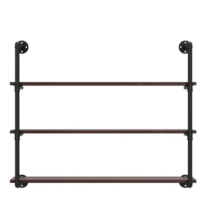 Industrial Pipe Shelves With Wood Planks