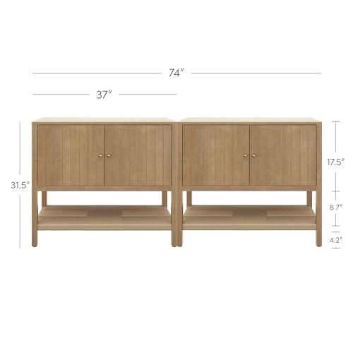 Meads Mid Century Modern Cabinet or TV Stand with Doors (2 Count)