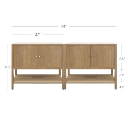 Meads Mid Century Modern Cabinet or TV Stand with Doors (2 Count)