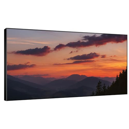30"x60" Extra Large Framed Wall Art Scenic Sunset Over Mountain Range with Glowing Sky for Home Living Room Bedroom Decor