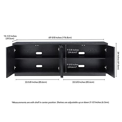 Hanson Rectangular TV Stand for TV's up to 75" in Black Grain