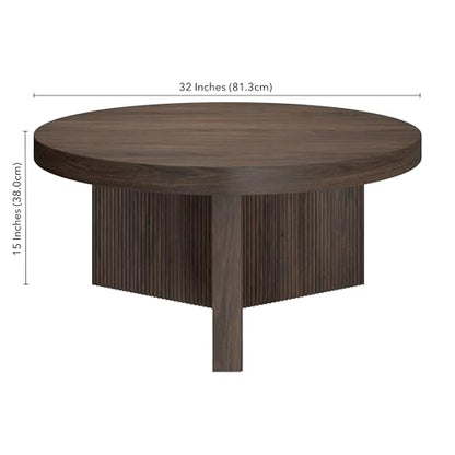 32" Scandinavian Fluted Coffee Table