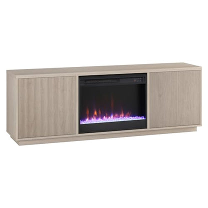70" TV Stand with Crystal Fireplace