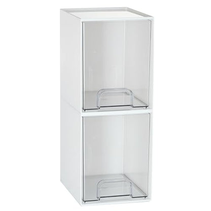 White Stackable Storage Drawers (2 Count)