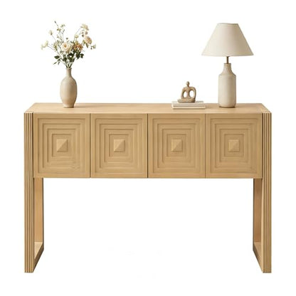 55" Carved Console Table with 3 Soft