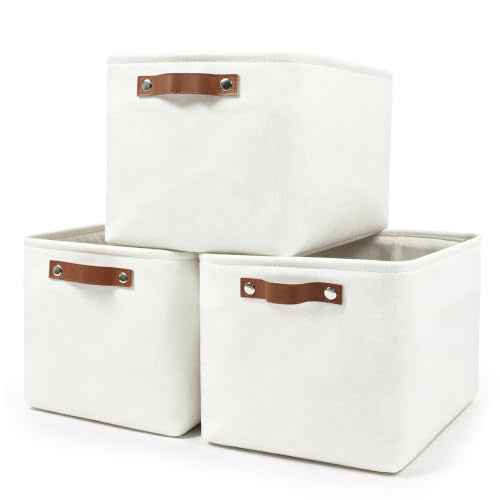 Storage Bins Large Fabric Storage Baskets for Shelves 3 Pack (3 Count)