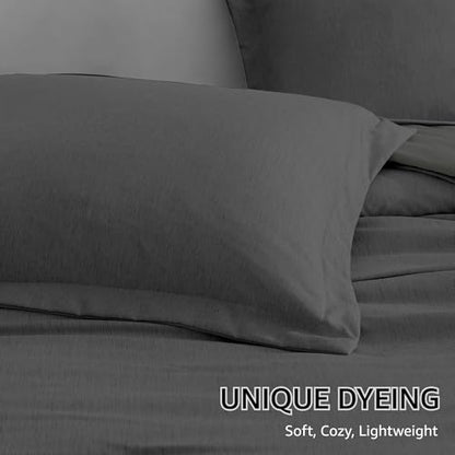 Full Size Comforter Set 7 Pieces Dark Grey Bed in a Bag