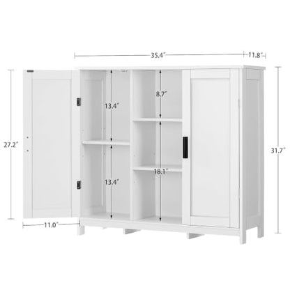 Storage Cabinet with 2 Doors and 4 Storage Shelves