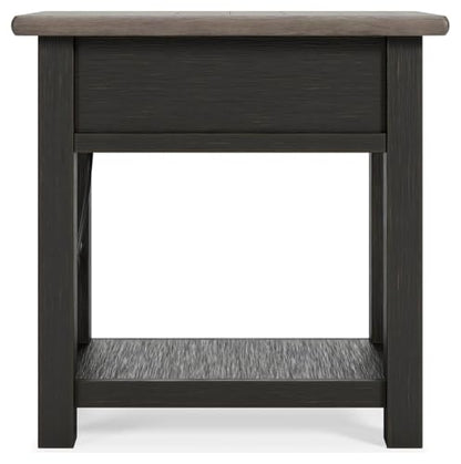 Narrow Chairside End Table with Charging Station