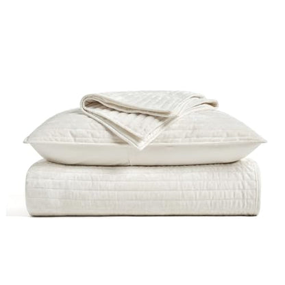 Stripe Channel Luxury Velvet Quilt Set King Size