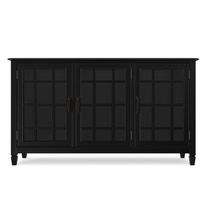 Connaught 60" Wide Solid Wood Buffet Cabinet in Black