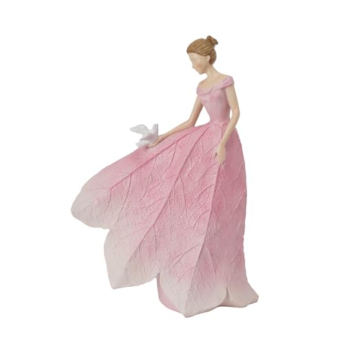 Pink Leaf Angel Girls Fairy Statue