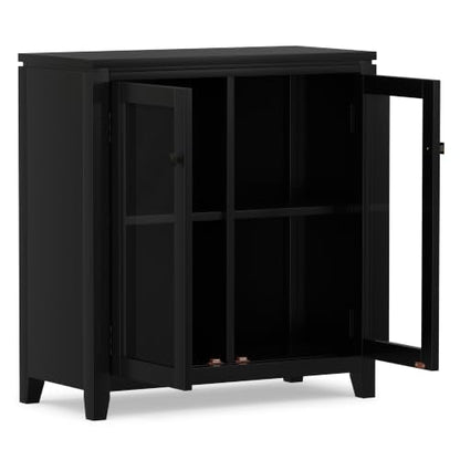 Cosmopolitan 30" Wide Solid Wood Storage Cabinet in Black