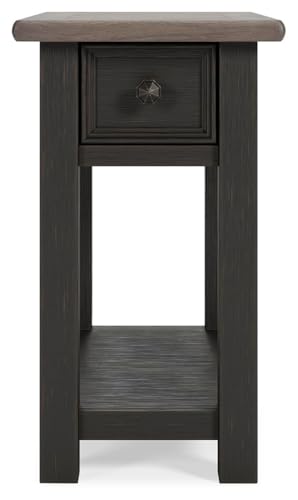 Narrow Chairside End Table with Charging Station