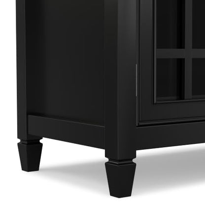 Connaught 60" Wide Solid Wood Buffet Cabinet in Black