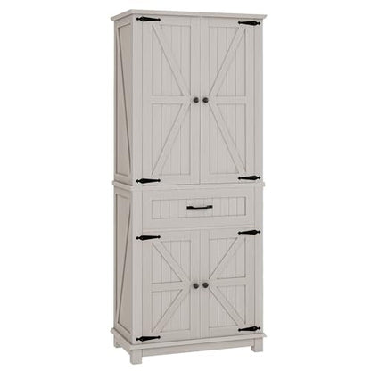 72" Kitchen Storage Cabinet with Drawer and Adjustable Shelves
