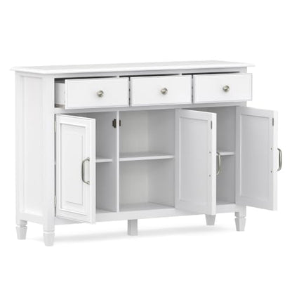 Connaught 51" Wide Solid Wood Storage Cabinet in White