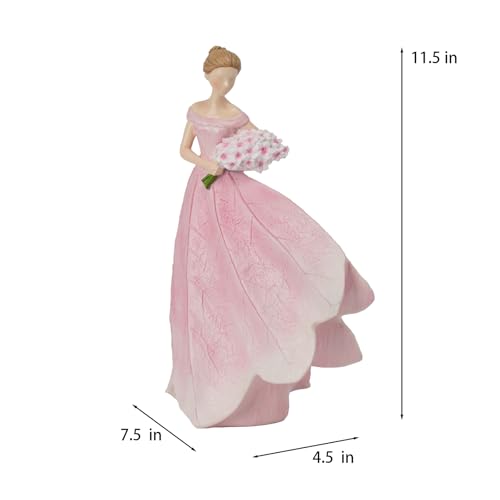 Pink Leaf Angel Girls Fairy Statue Collection Home Decoration