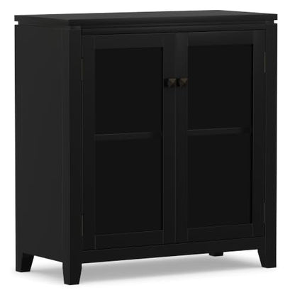 Cosmopolitan 30" Wide Solid Wood Storage Cabinet in Black